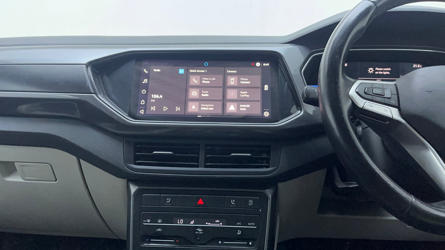 Used 2023 Volkswagen Taigun Topline 1.0 TSI AT Petrol Automatic interior MUSIC SYSTEM & AC CONTROL VIEW