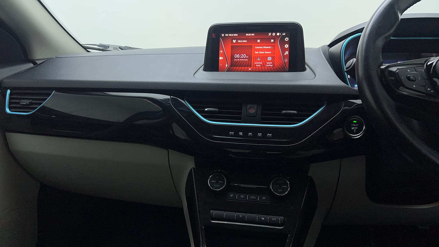Used 2021 Tata Nexon EV XZ Plus Electric Automatic interior MUSIC SYSTEM & AC CONTROL VIEW