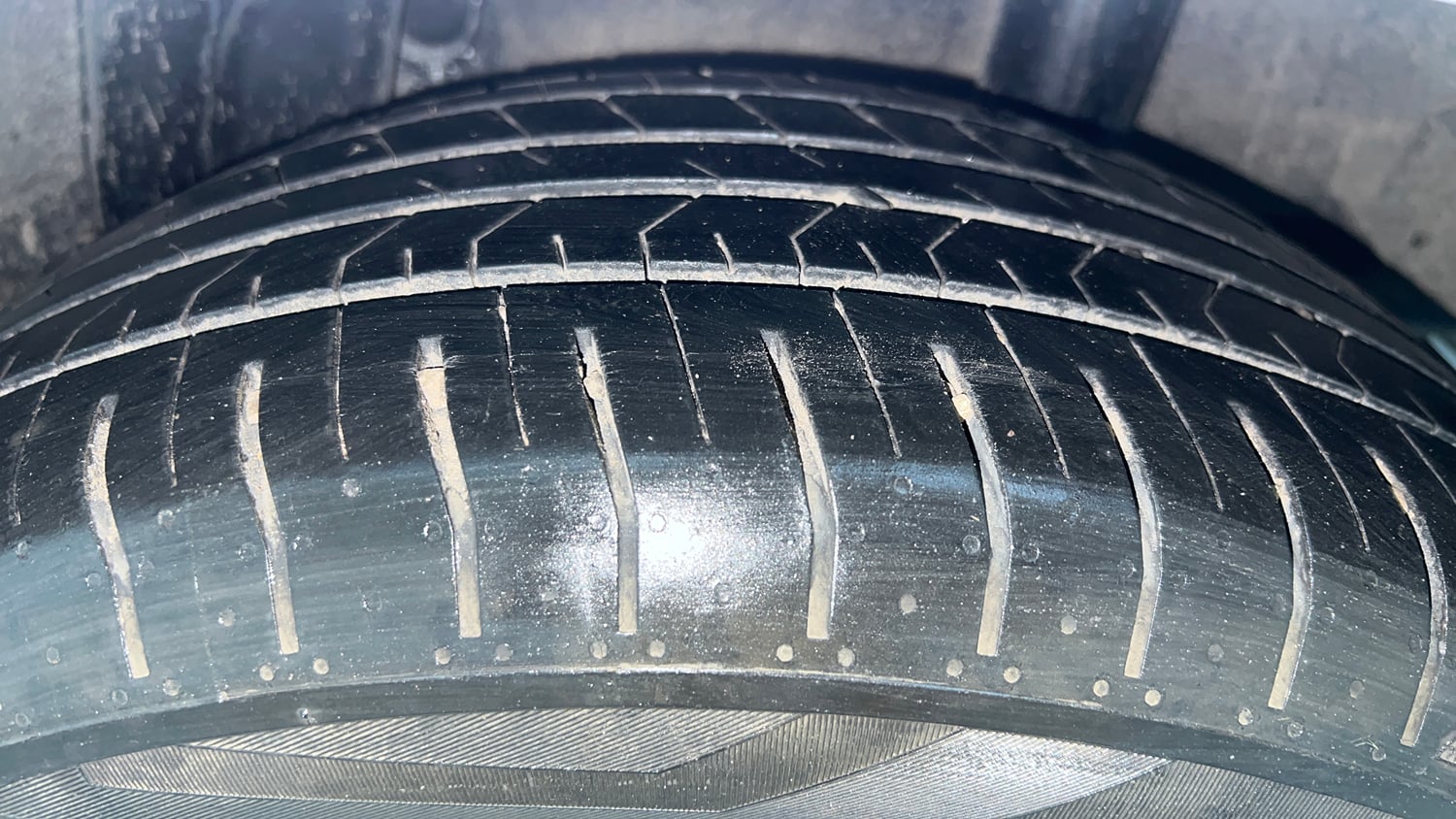Used 2024 Hyundai Verna SX 1.5 Petrol MT Petrol Manual tyres LEFT REAR TYRE TREAD VIEW