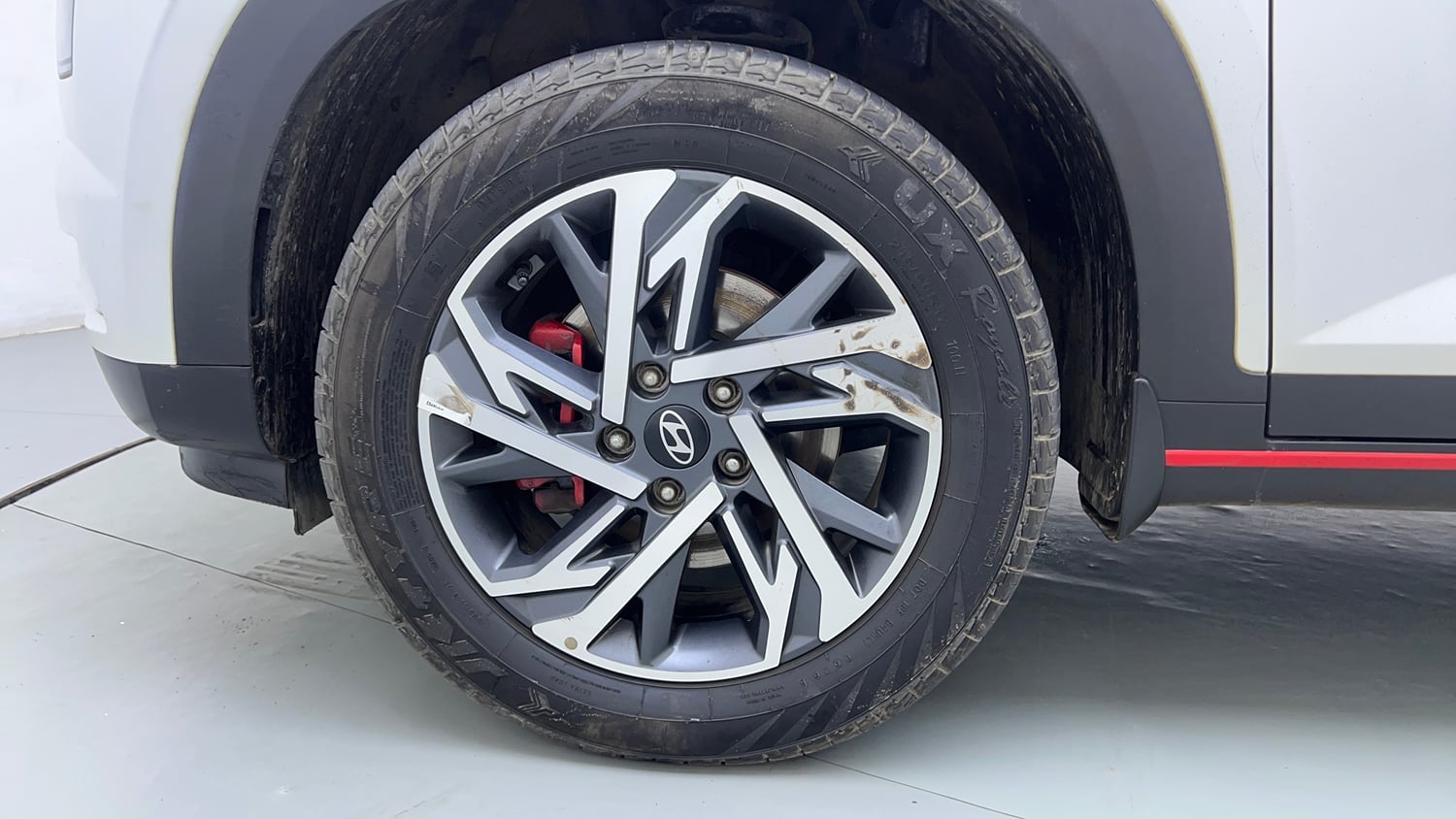 Used 2021 Hyundai Creta SX (O) 1.4 Turbo 7 DCT Petrol Automatic tyres LEFT FRONT TYRE RIM VIEW