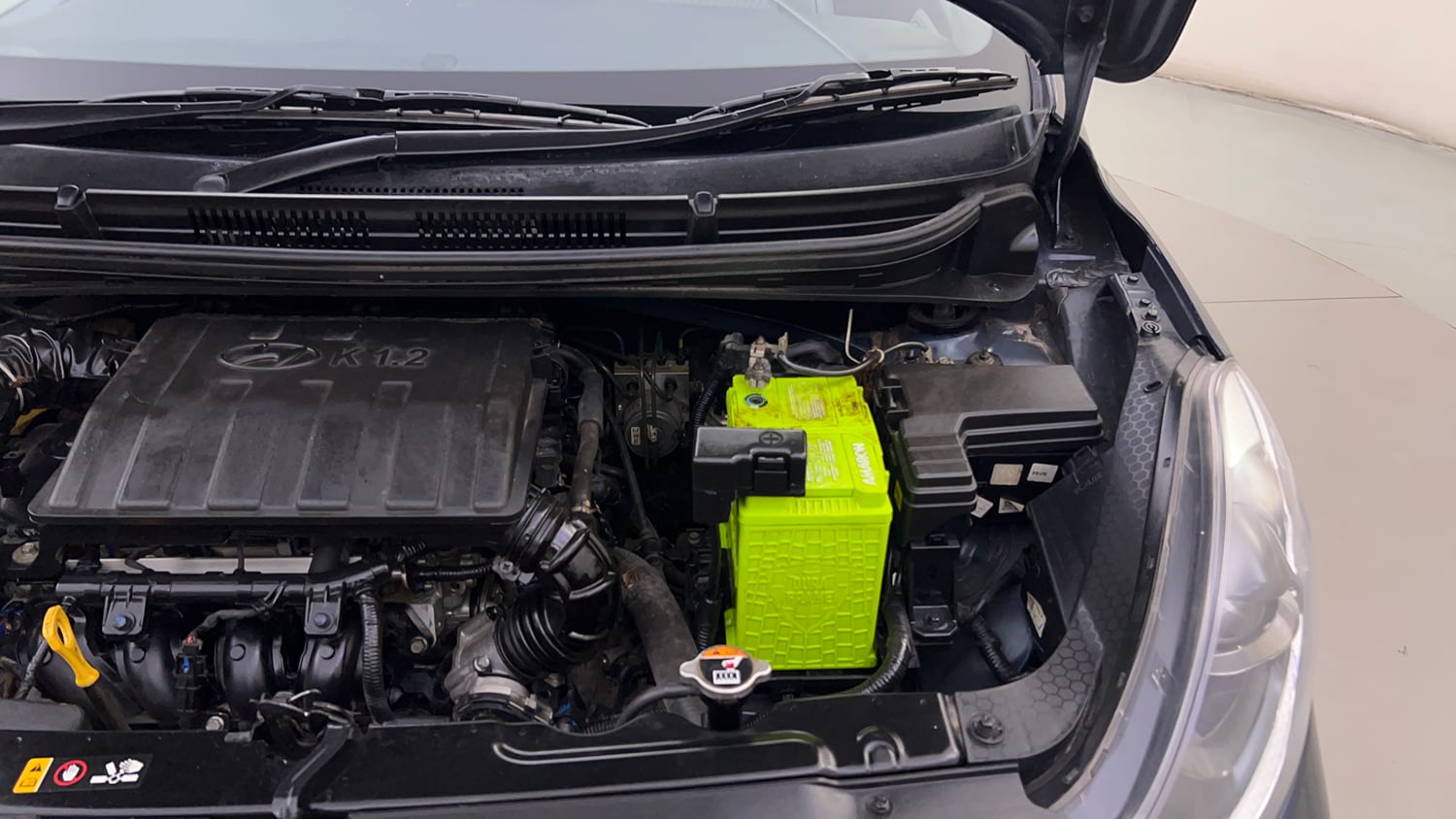 Used 2023 Hyundai Grand i10 Nios Sportz 1.2 Kappa VTVT Petrol Manual engine ENGINE LEFT SIDE HINGE & APRON VIEW