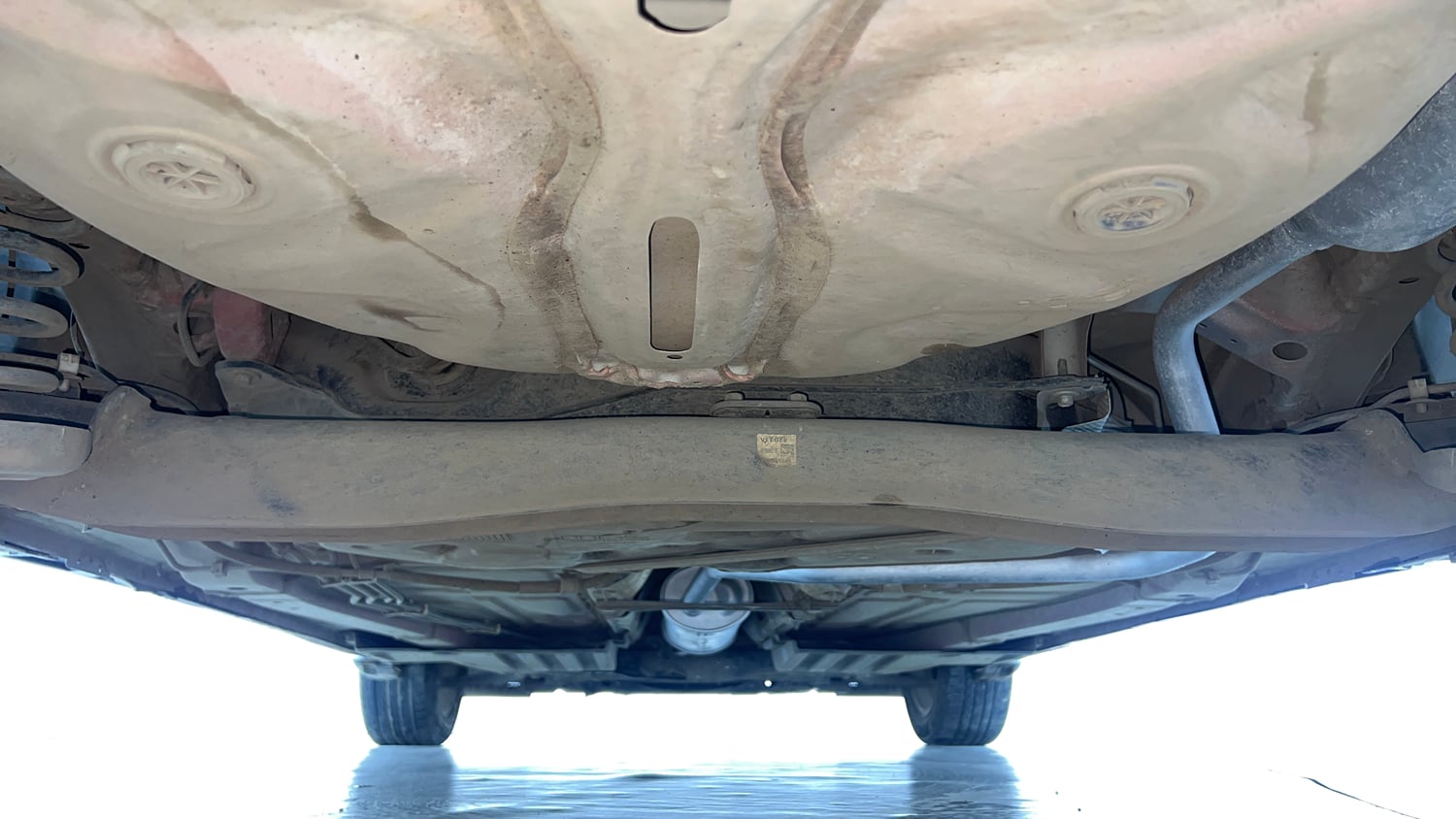 Used 2022 Toyota Glanza V Petrol Manual extra REAR UNDERBODY VIEW (TAKEN FROM REAR)