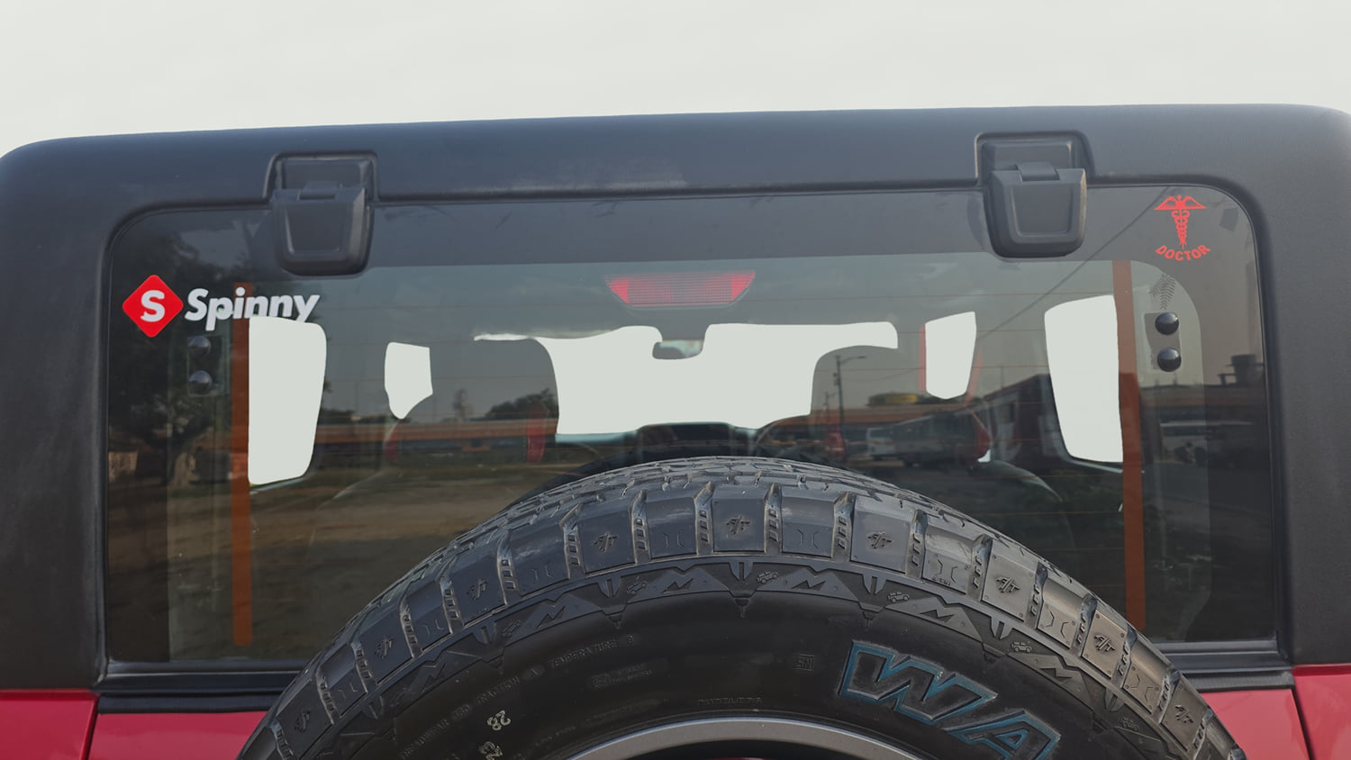 Used 2023 Mahindra Thar LX Hard Top Diesel MT 4WD Diesel Manual exterior BACK WINDSHIELD VIEW