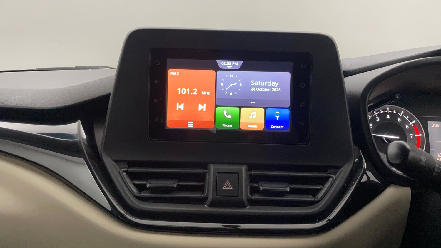 Used 2022 Toyota Glanza S Petrol Manual interior MUSIC SYSTEM & AC CONTROL VIEW
