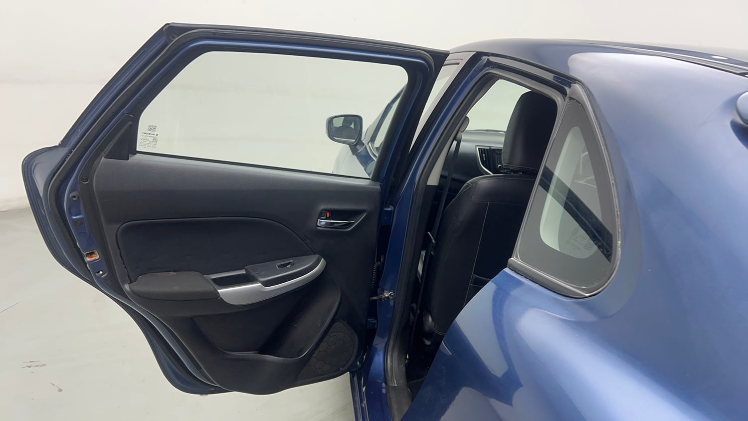 Used 2017 Maruti Suzuki Baleno Delta 1.2 Petrol Manual interior LEFT REAR DOOR OPEN VIEW