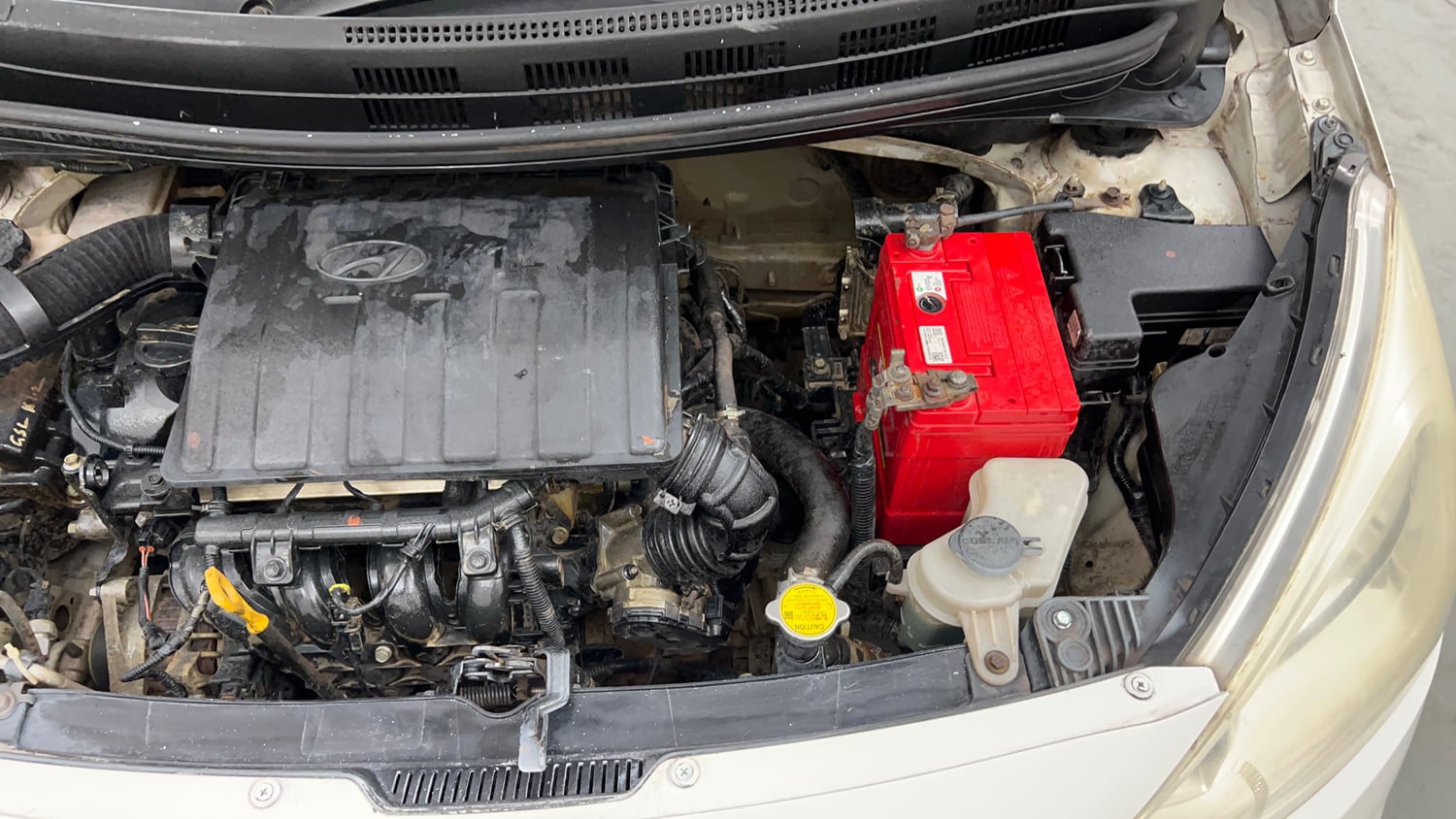 Used 2015 Hyundai Grand i10 Sportz 1.2 Kappa VTVT Petrol Manual engine ENGINE LEFT SIDE VIEW