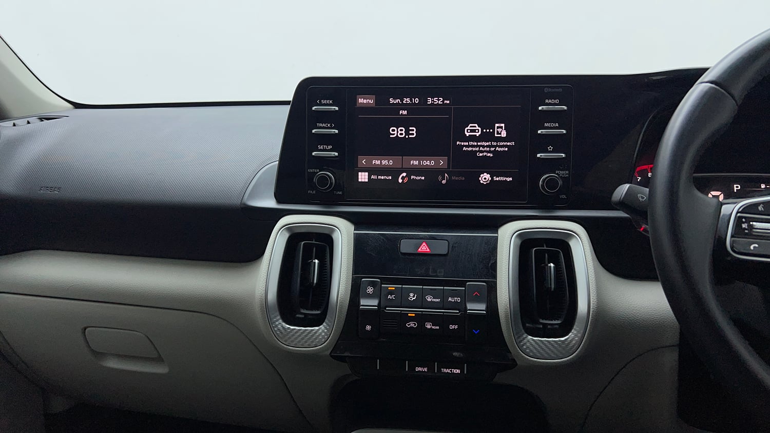 Used 2023 Kia Sonet HTX 1.0 Turbo Petrol DCT Petrol Automatic interior MUSIC SYSTEM & AC CONTROL VIEW