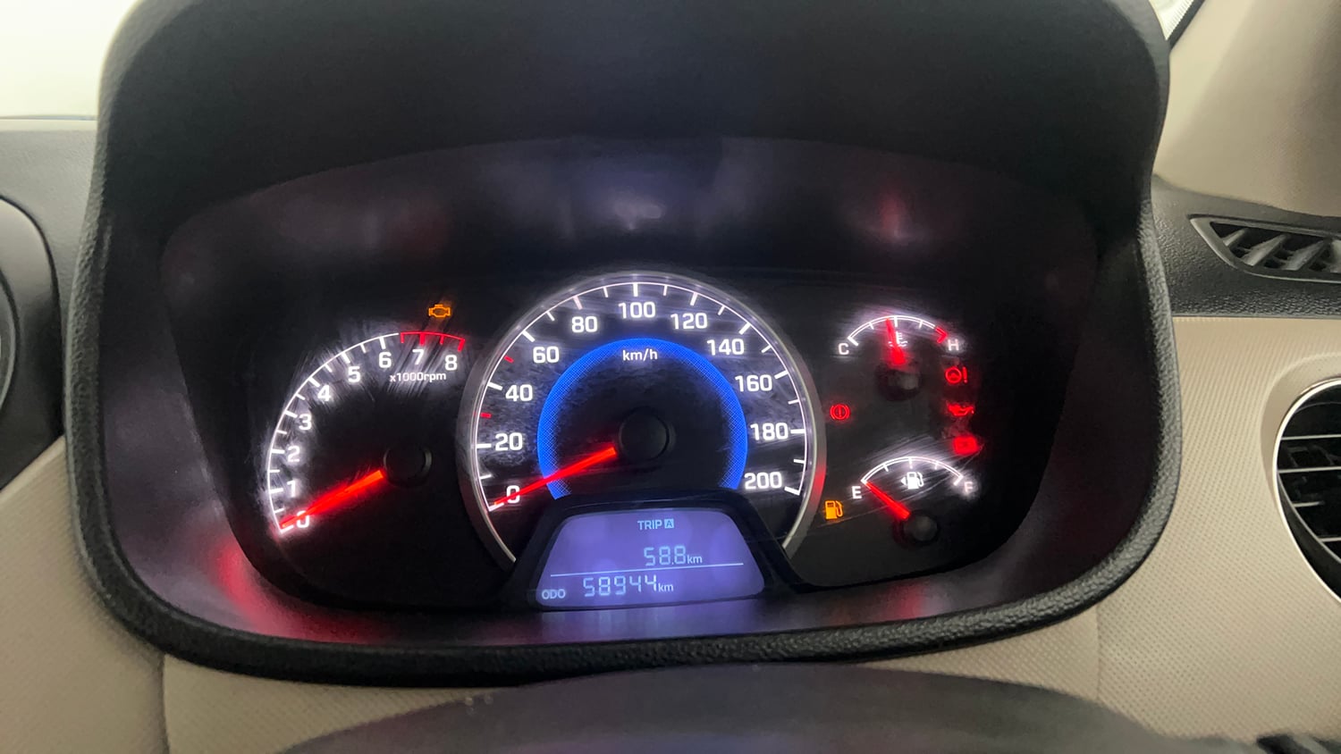Used 2016 Hyundai Grand i10 Sportz 1.2 Kappa VTVT Petrol Manual interior CLUSTERMETER VIEW