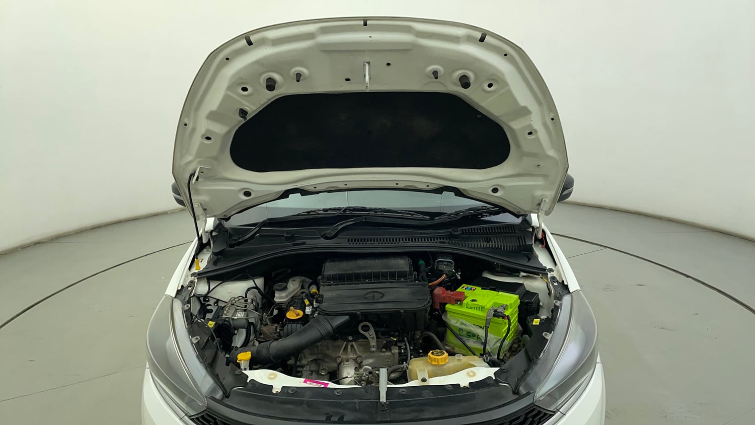 Used 2023 Tata Tiago XT (O) Petrol Manual engine ENGINE & BONNET OPEN FRONT VIEW