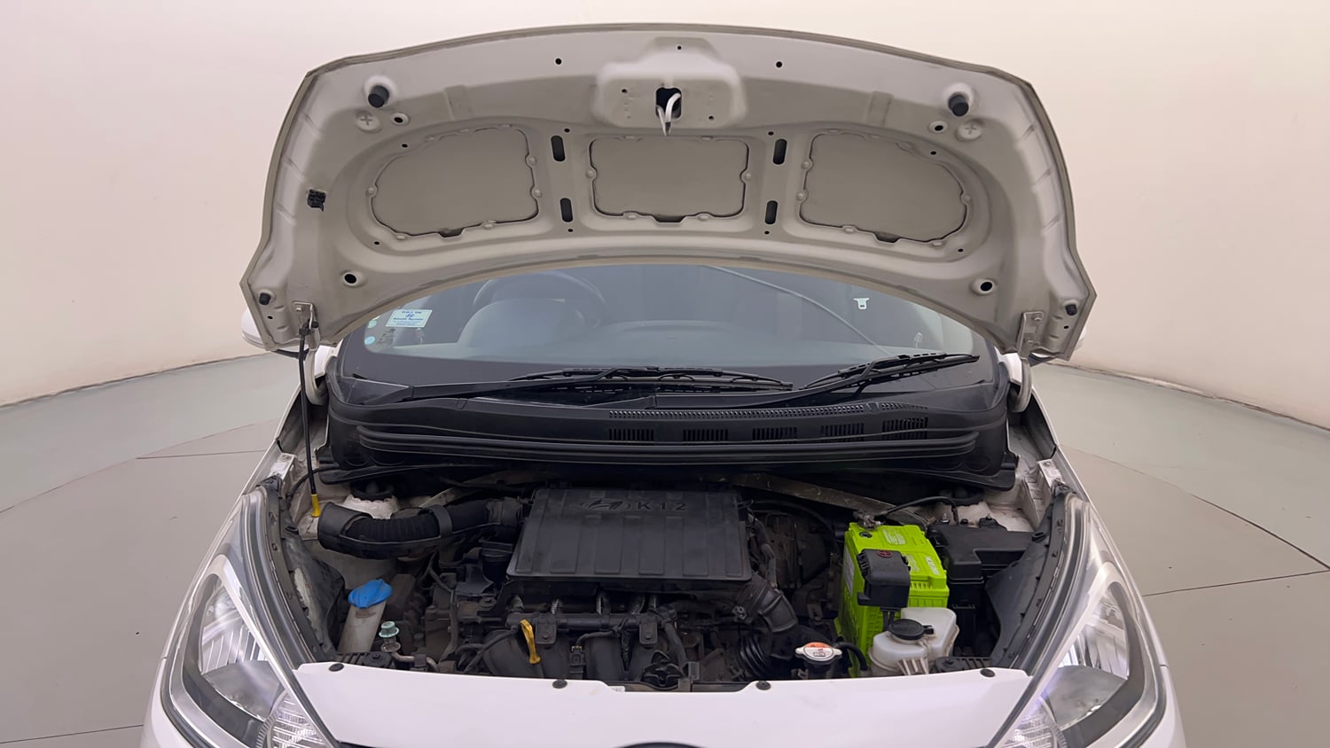 Used 2015 Hyundai Xcent SX 1.2 (O) Petrol Manual engine ENGINE & BONNET OPEN FRONT VIEW