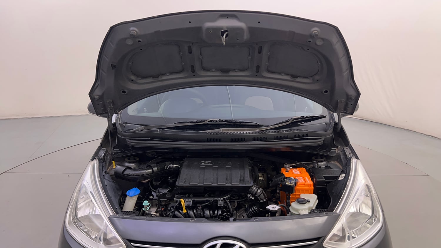 Used 2016 Hyundai Grand i10 Asta 1.2 Kappa VTVT (O) Petrol Manual engine ENGINE & BONNET OPEN FRONT VIEW