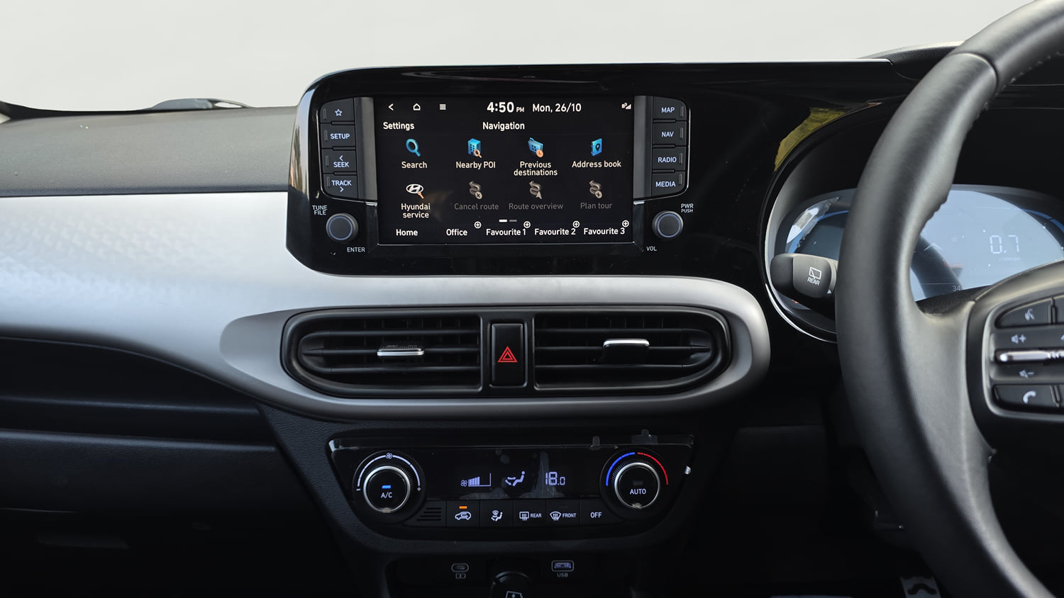 Used 2023 Hyundai Exter SX (O) Connect 1.2 AMT Petrol Automatic interior MUSIC SYSTEM & AC CONTROL VIEW
