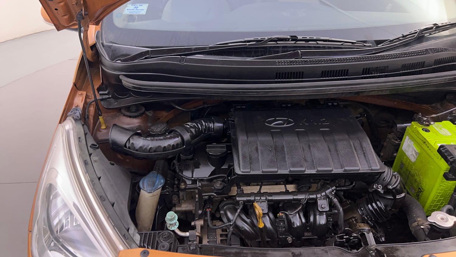 Used 2016 Hyundai Grand i10 Sportz 1.2 Kappa VTVT Petrol Manual engine ENGINE RIGHT SIDE HINGE & APRON VIEW