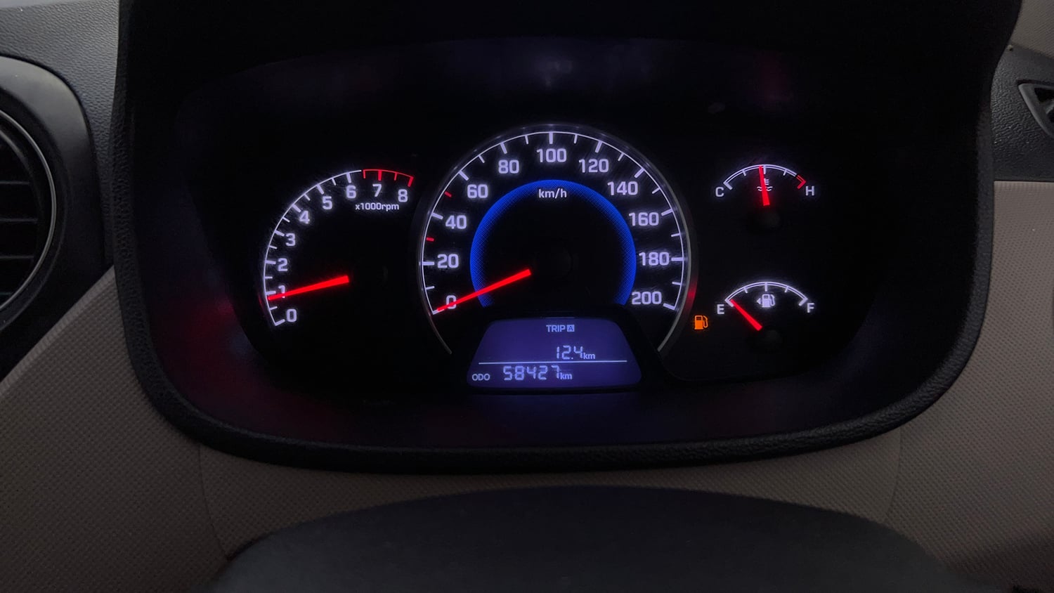 Used 2016 Hyundai Grand i10 Sportz 1.2 Kappa VTVT Petrol Manual interior CLUSTERMETER VIEW