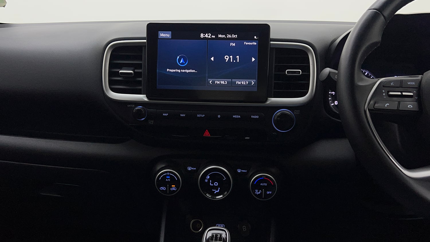 Used 2021 Hyundai Venue SX (O) 1.0 Turbo Petrol Manual interior MUSIC SYSTEM & AC CONTROL VIEW