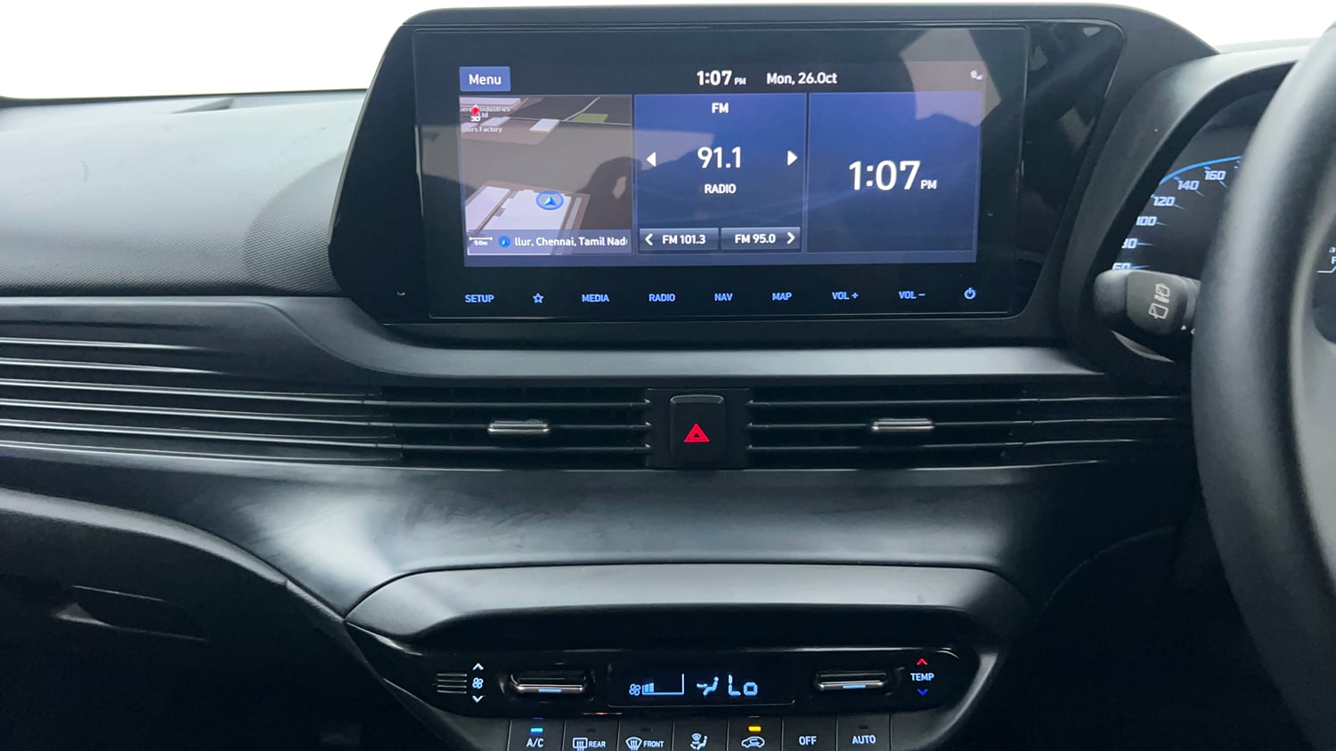 Used 2021 Hyundai New i20 Asta (O) 1.2 MT Petrol Manual interior MUSIC SYSTEM & AC CONTROL VIEW