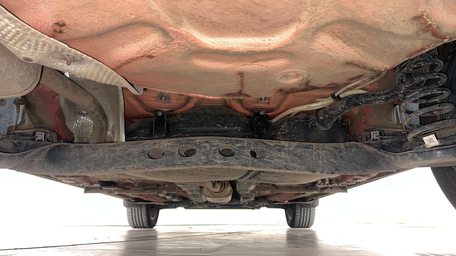 Used 2025 Volkswagen Virtus GT Line 1.0 TSI AT Petrol Automatic extra REAR UNDERBODY VIEW (TAKEN FROM REAR)