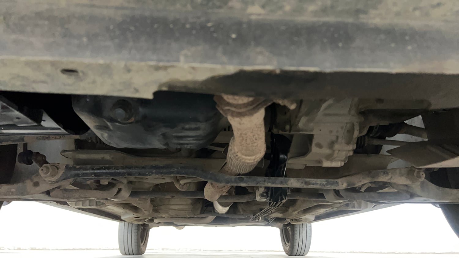 Used 2018 Tata Tiago Revotron XT Petrol Manual extra FRONT LEFT UNDERBODY VIEW