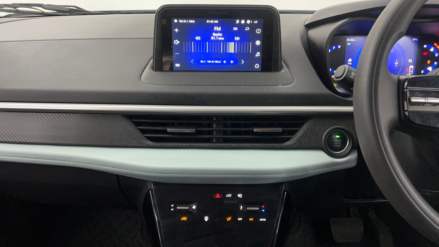 Used 2024 Tata Nexon Creative 1.2 Revotron Petrol 6AMT DT Petrol Automatic interior MUSIC SYSTEM & AC CONTROL VIEW