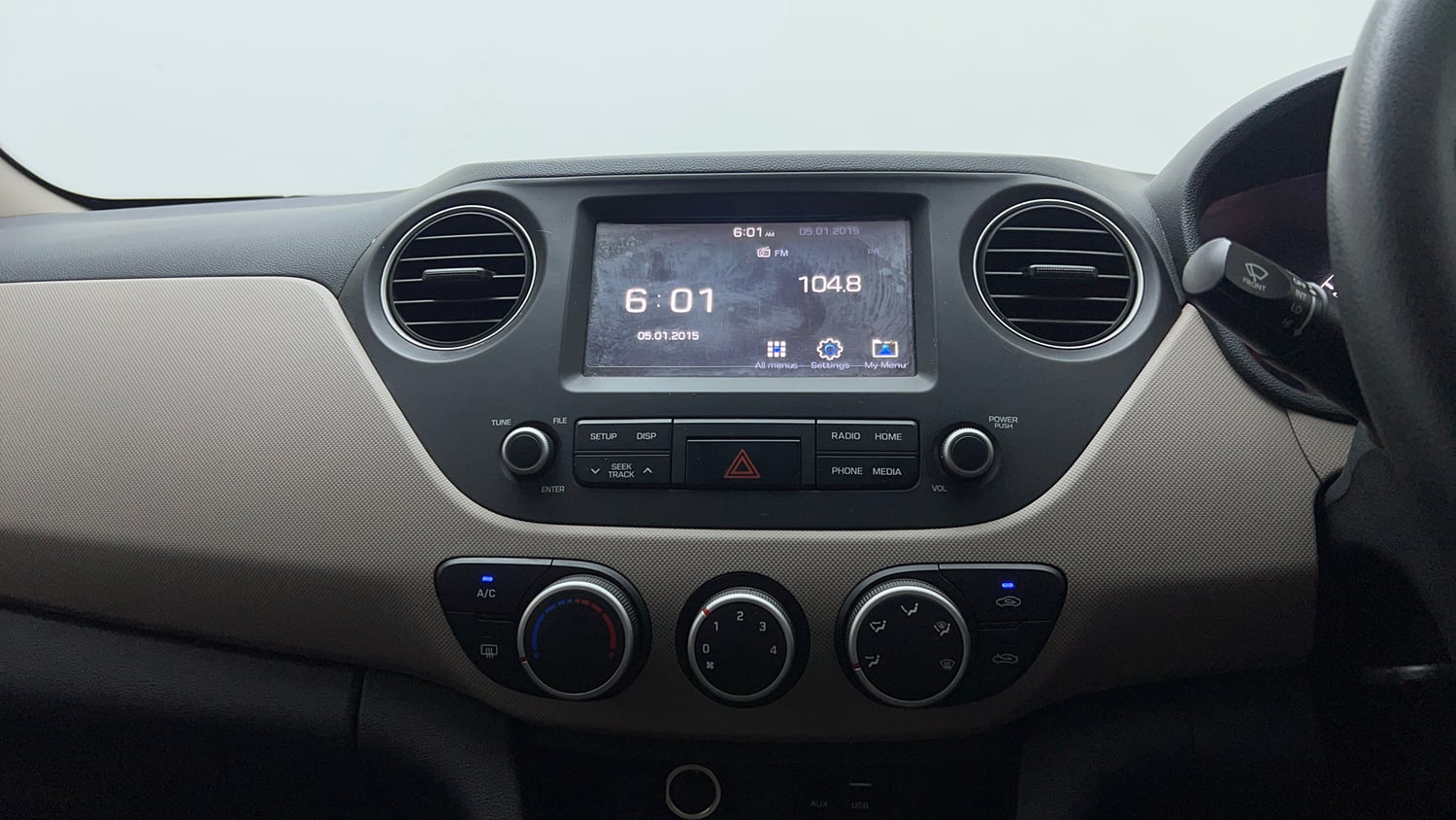 Used 2018 Hyundai Grand i10 Sportz 1.2 Kappa VTVT Petrol Manual interior MUSIC SYSTEM & AC CONTROL VIEW