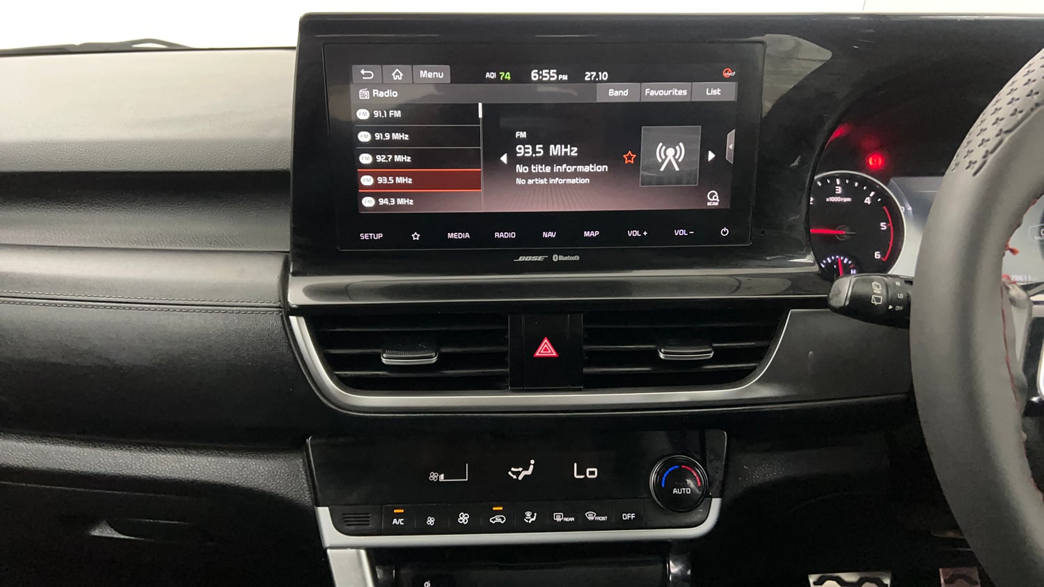 Used 2022 Kia Seltos GTX Plus 1.5 Diesel AT Diesel Automatic interior MUSIC SYSTEM & AC CONTROL VIEW