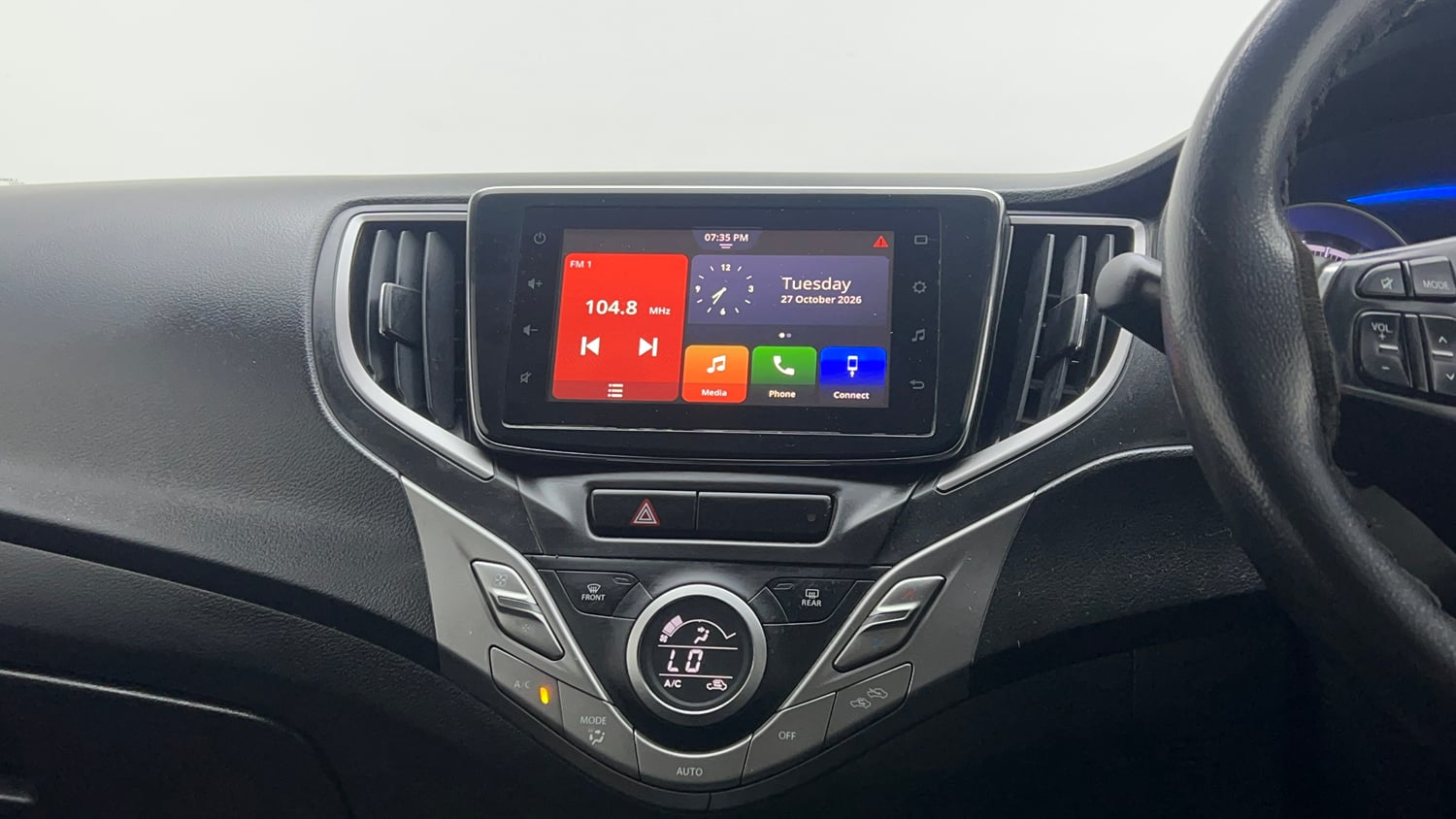Used 2019 Toyota Glanza G Petrol Manual interior MUSIC SYSTEM & AC CONTROL VIEW