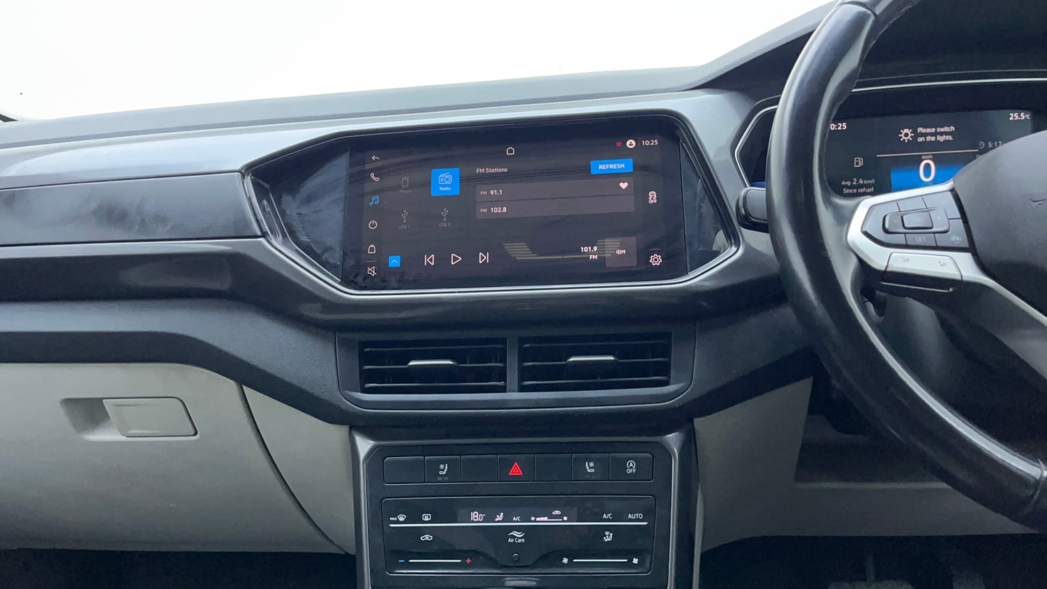 Used 2023 Volkswagen Taigun Topline 1.0 TSI AT Petrol Automatic interior MUSIC SYSTEM & AC CONTROL VIEW
