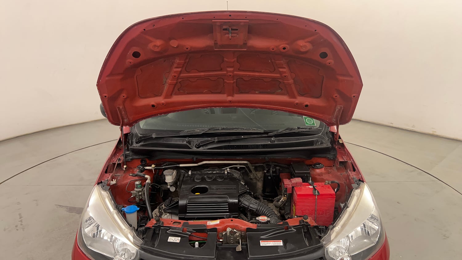 Used 2014 Maruti Suzuki Celerio VXi AMT Petrol Automatic engine ENGINE & BONNET OPEN FRONT VIEW