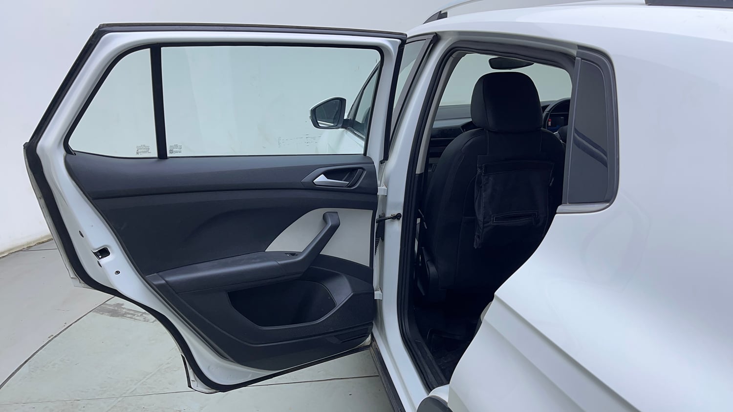 Used 2023 Volkswagen Taigun Topline 1.0 TSI AT Petrol Automatic interior LEFT REAR DOOR OPEN VIEW