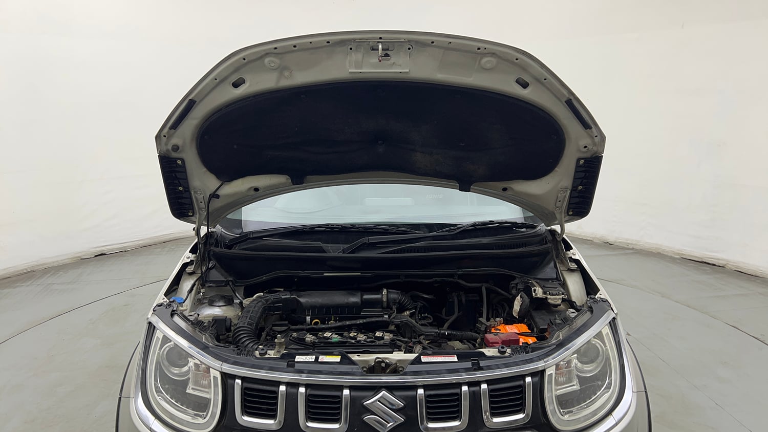 Used 2020 Maruti Suzuki Ignis Alpha 1.2 AMT Petrol Automatic engine ENGINE & BONNET OPEN FRONT VIEW