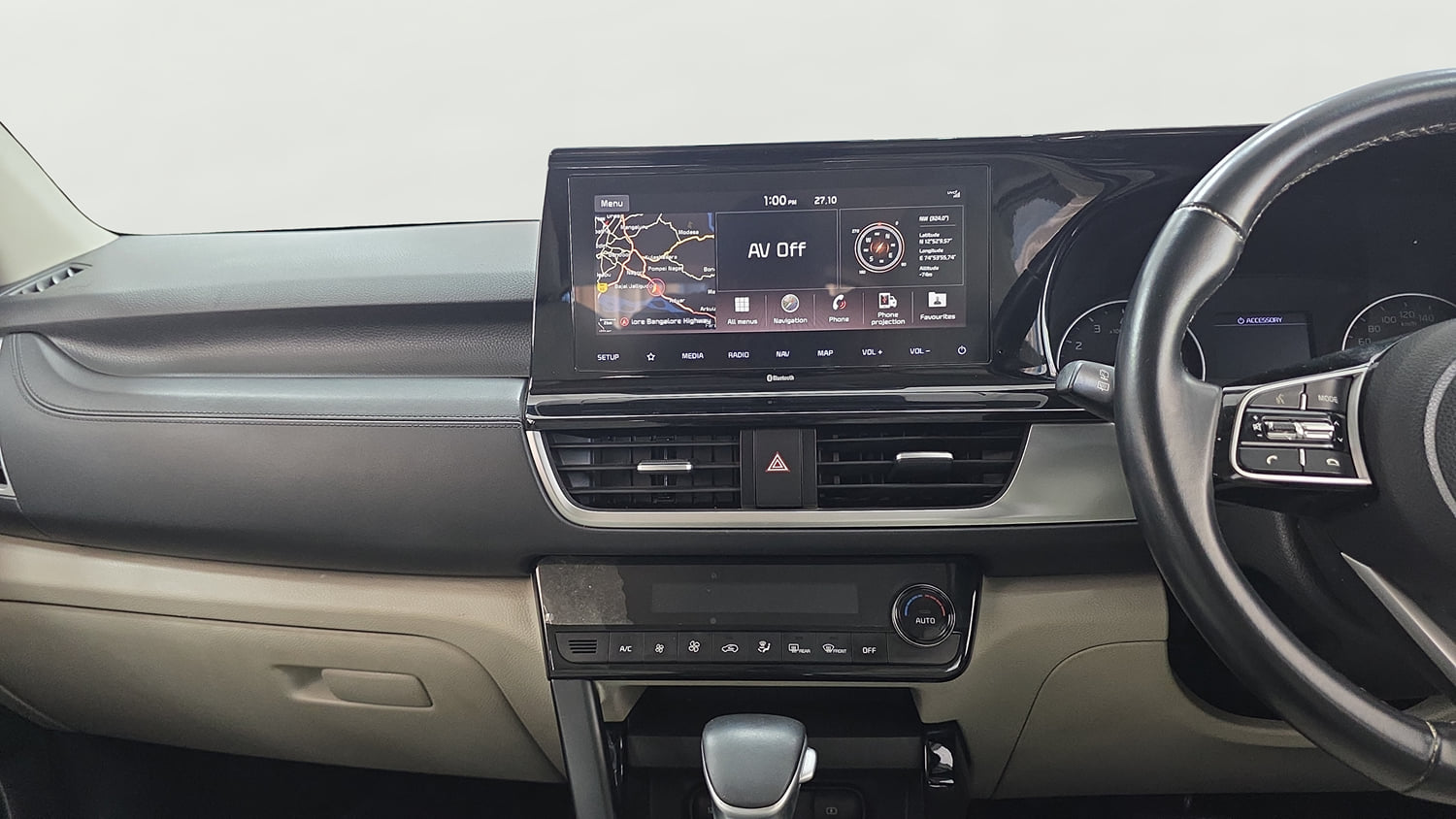 Used 2020 Kia Seltos HTX IVT 1.5 Petrol Automatic interior MUSIC SYSTEM & AC CONTROL VIEW
