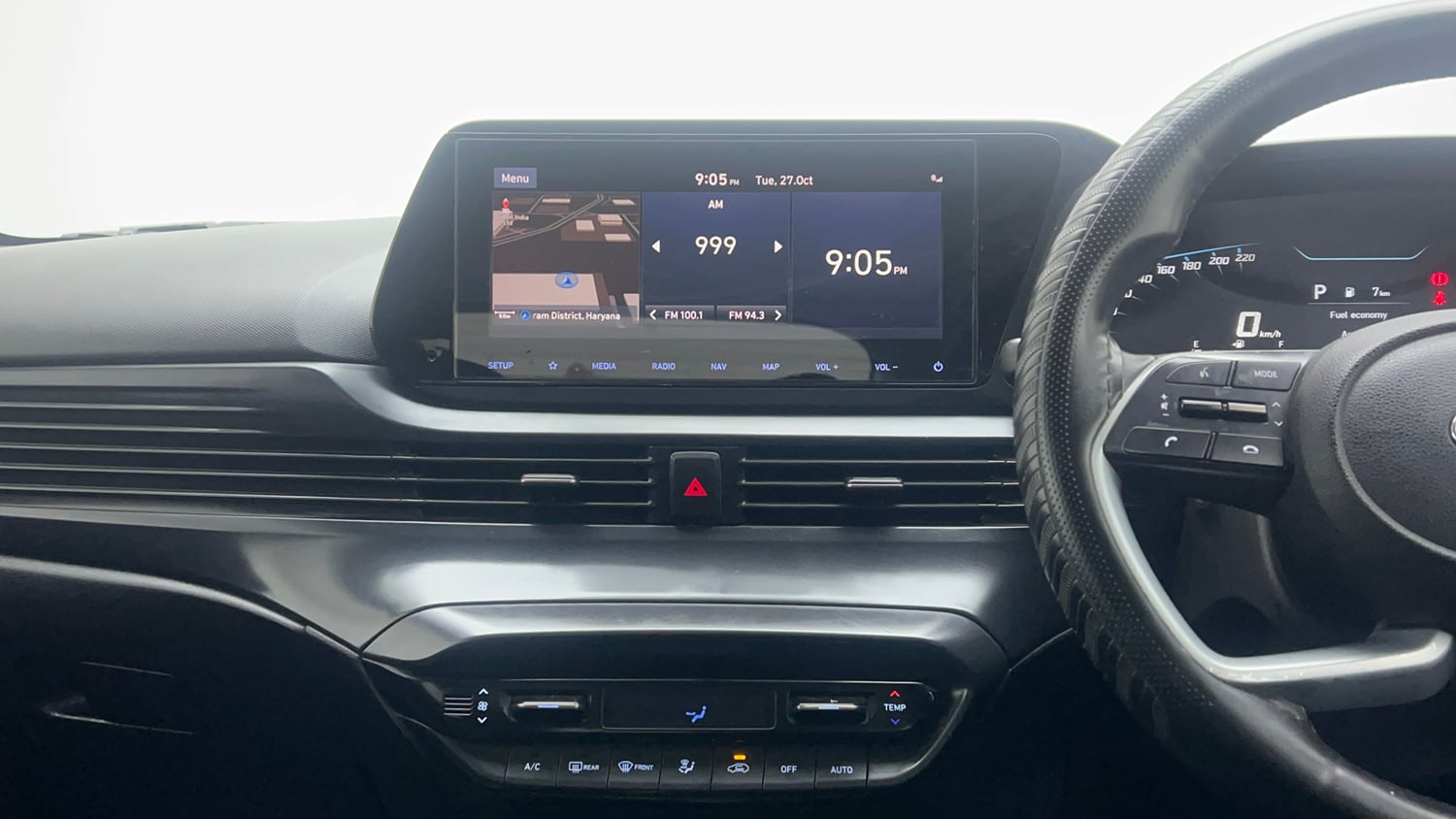 Used 2020 Hyundai New i20 Asta (O) 1.0 Turbo DCT Petrol Automatic interior MUSIC SYSTEM & AC CONTROL VIEW