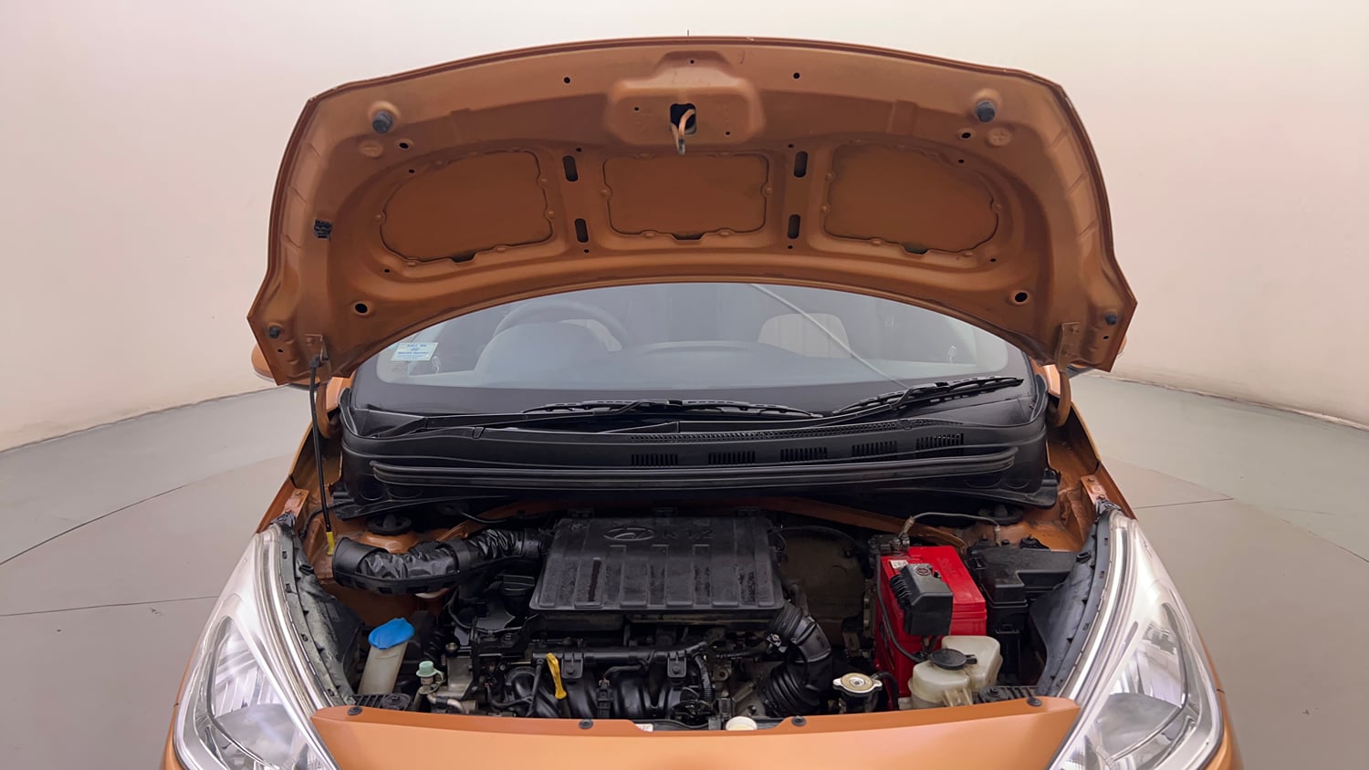 Used 2017 Hyundai Grand i10 Sportz (O) 1.2 Kappa VTVT Petrol Manual engine ENGINE & BONNET OPEN FRONT VIEW