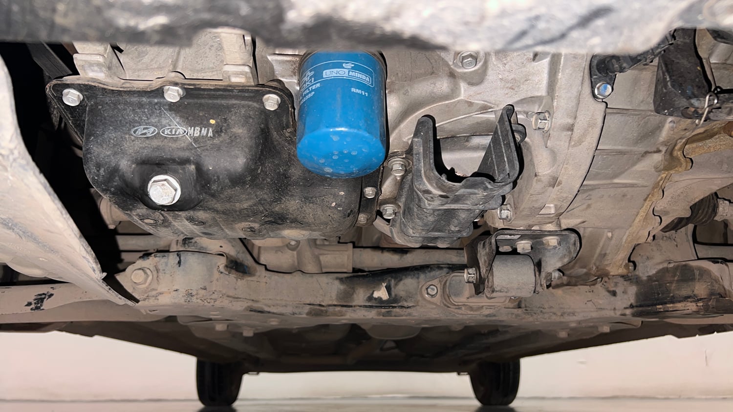 Used 2017 Hyundai Grand i10 Sportz (O) 1.2 Kappa VTVT Petrol Manual extra FRONT LEFT UNDERBODY VIEW