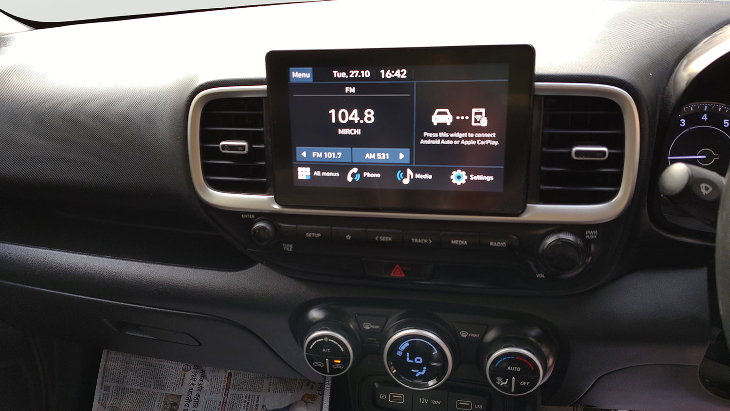 Used 2022 Hyundai Venue SX 1.0 Turbo Petrol Manual interior MUSIC SYSTEM & AC CONTROL VIEW