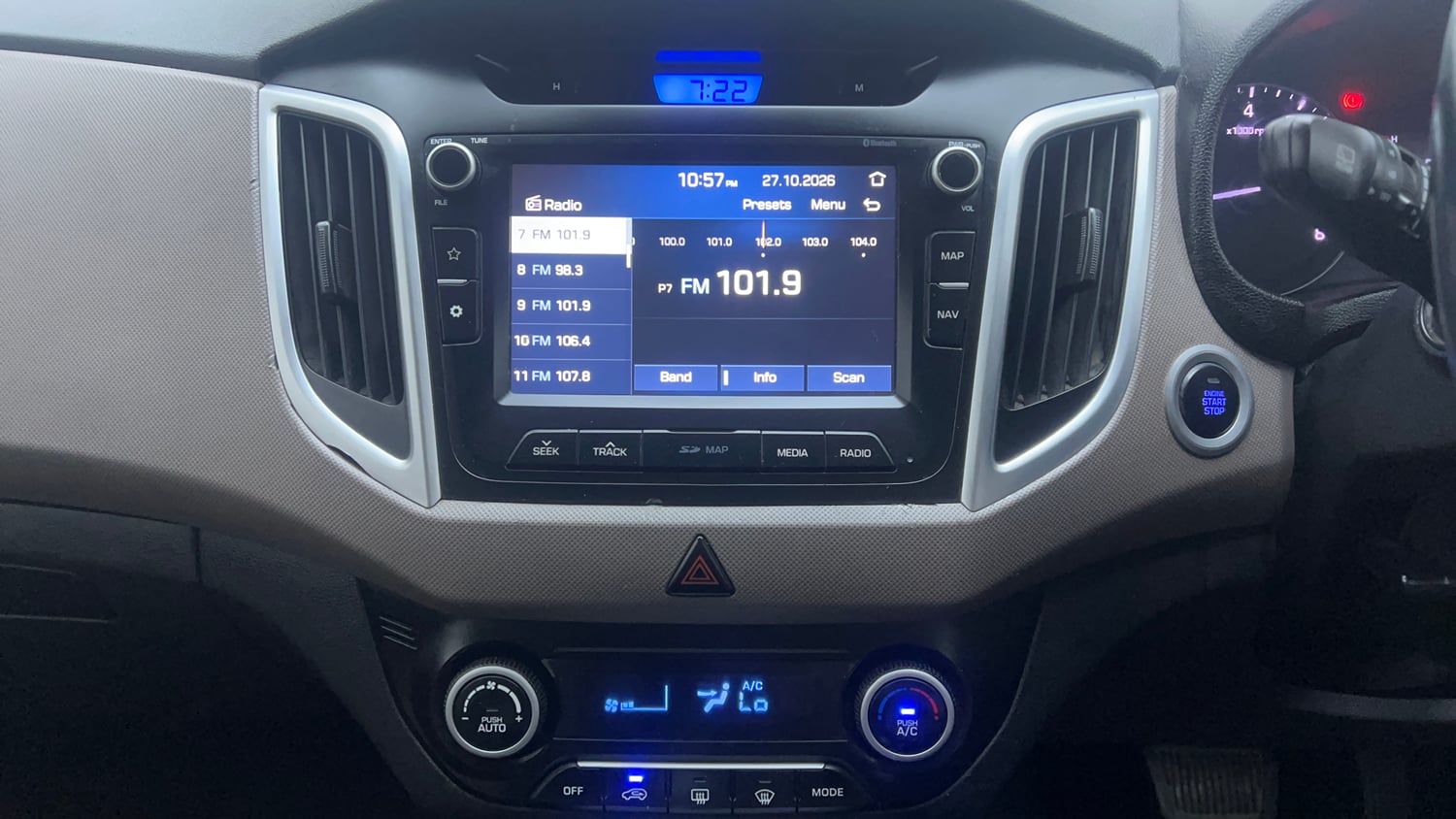 Used 2019 Hyundai Creta SX 1.6 AT Petrol Petrol Automatic interior MUSIC SYSTEM & AC CONTROL VIEW