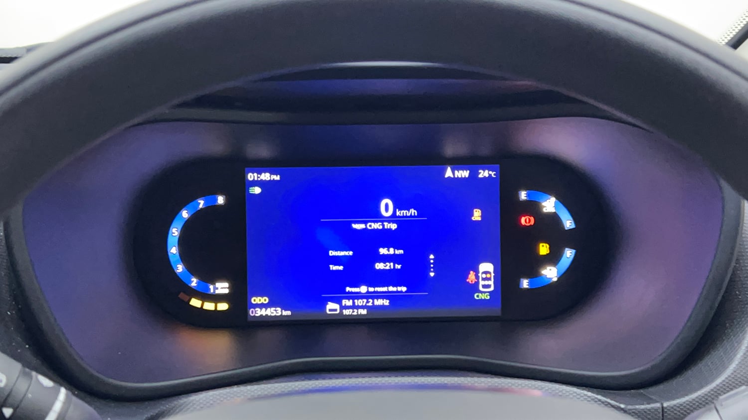 Used 2024 Tata Nexon Creative Plus 1.2 iCNG Cng Manual interior CLUSTERMETER VIEW