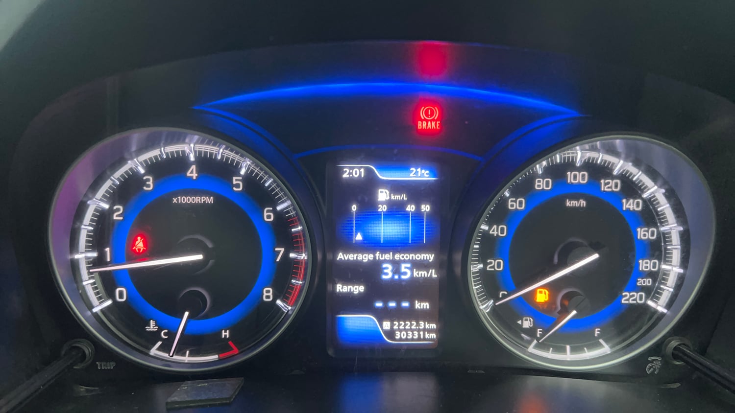 Used 2019 Toyota Glanza G Petrol Manual interior CLUSTERMETER VIEW