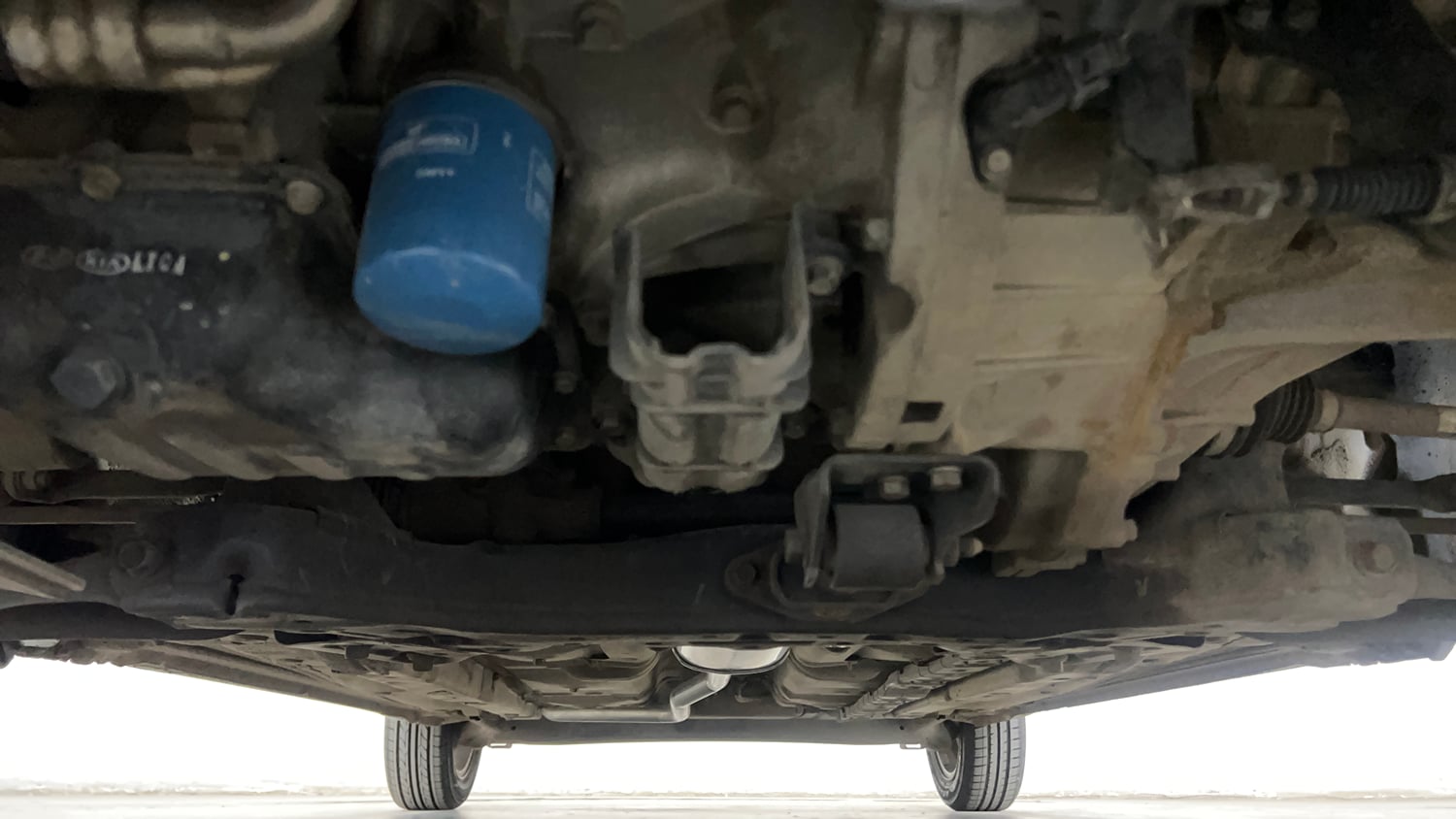 Used 2016 Hyundai Grand i10 Asta 1.2 Kappa VTVT (O) Petrol Manual extra FRONT LEFT UNDERBODY VIEW