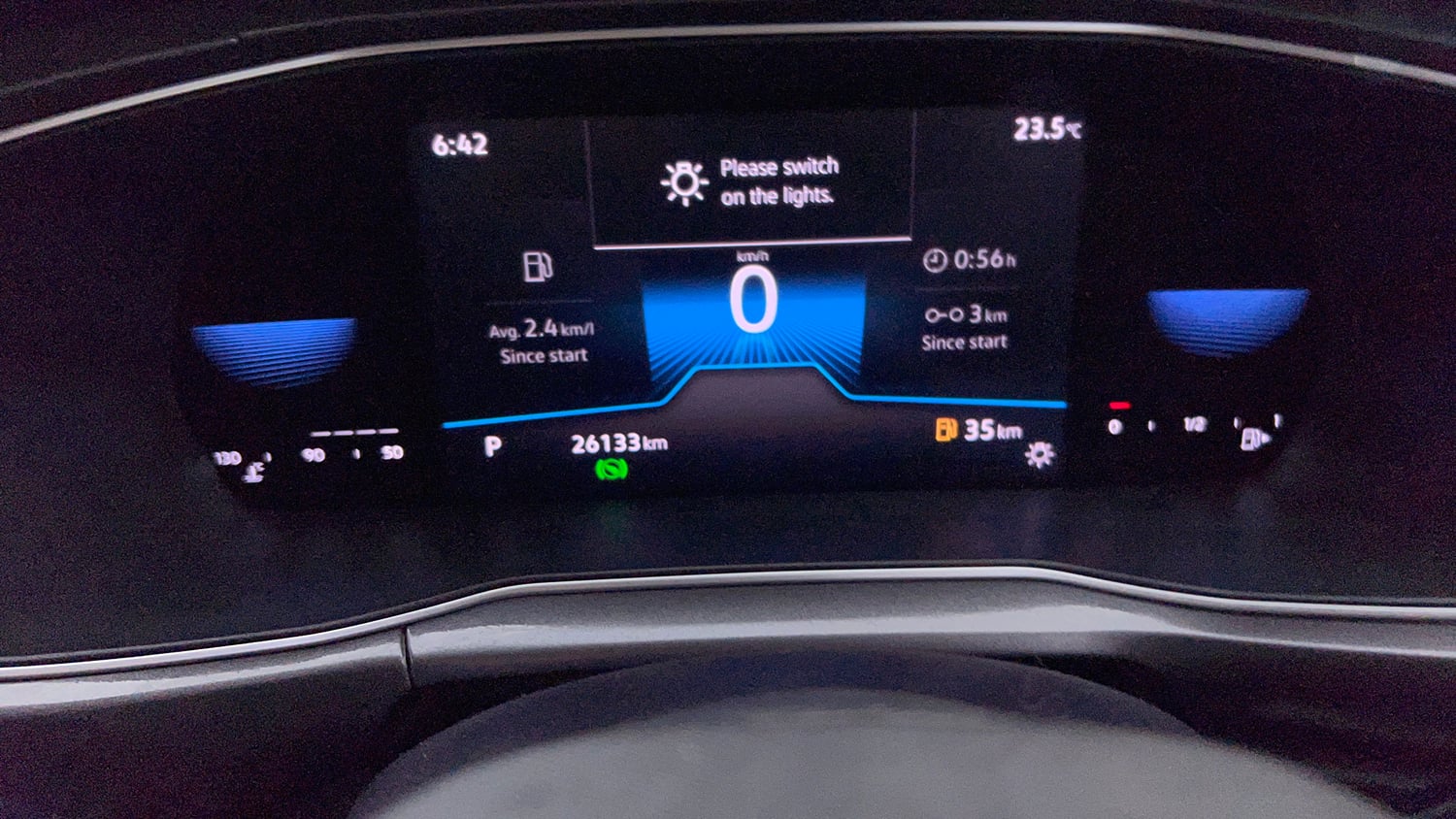 Used 2022 Volkswagen Taigun Topline 1.0 TSI AT Petrol Automatic interior CLUSTERMETER VIEW