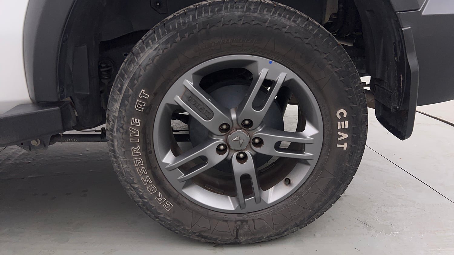 Used 2024 Mahindra Thar LX Hard Top Petrol AT RWD Petrol Automatic tyres LEFT REAR TYRE RIM VIEW