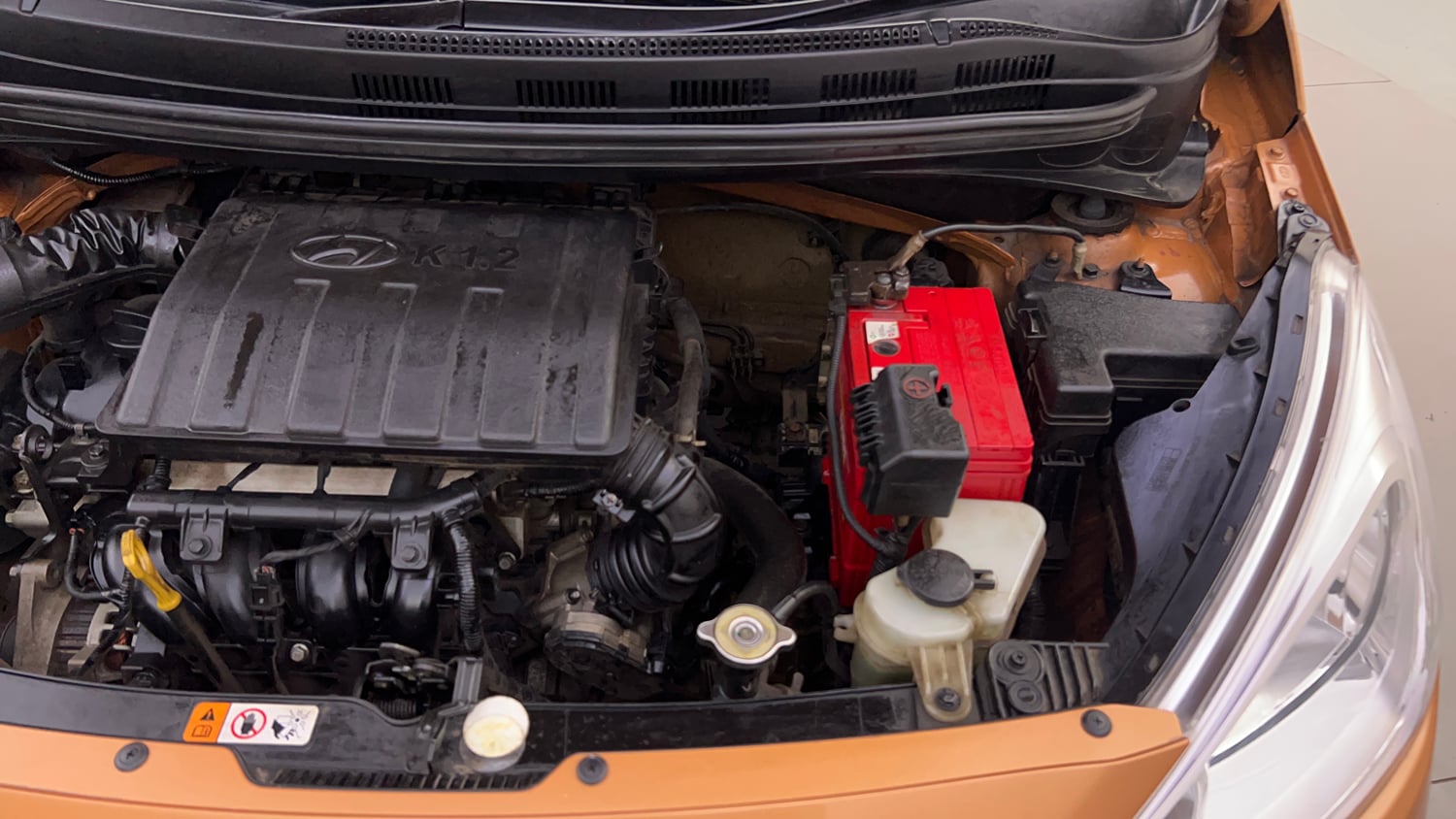 Used 2017 Hyundai Grand i10 Sportz (O) 1.2 Kappa VTVT Petrol Manual engine ENGINE LEFT SIDE VIEW