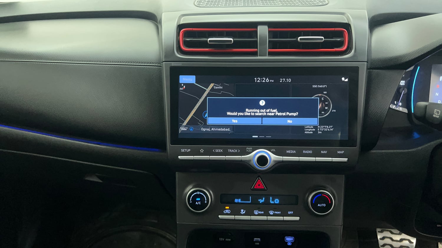 Used 2020 Hyundai Creta SX (O) 1.4 Turbo 7 DCT Petrol Automatic interior MUSIC SYSTEM & AC CONTROL VIEW