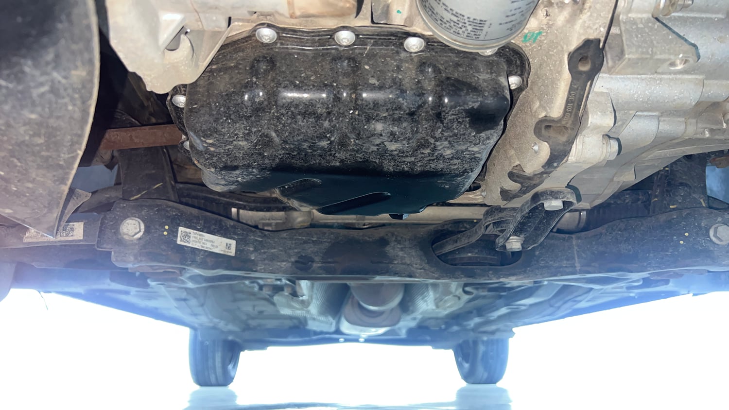Used 2026 Skoda Kylaq Classic+ 1.0 TSI MT Petrol Manual extra FRONT LEFT UNDERBODY VIEW
