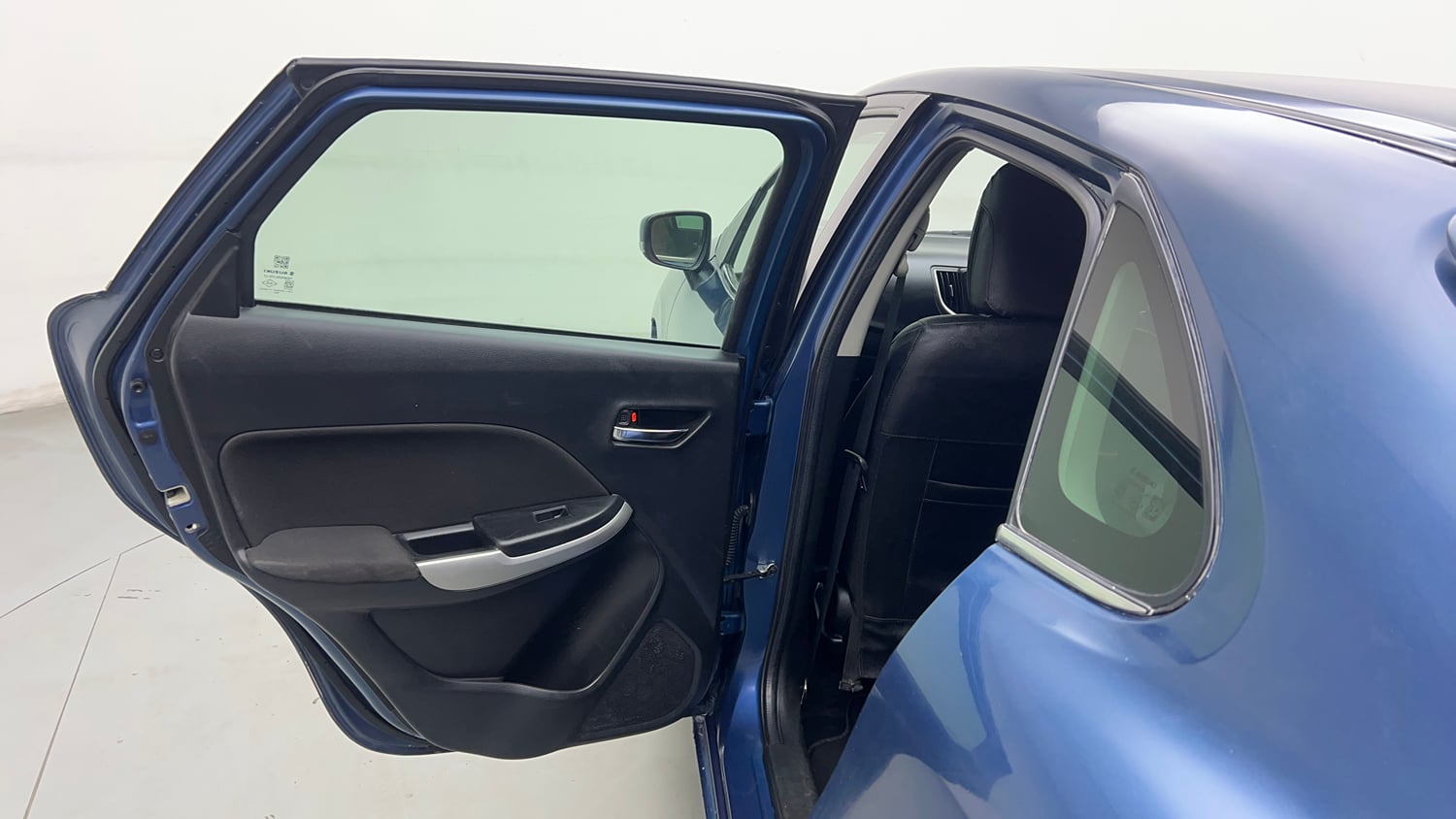 Used 2016 Maruti Suzuki Baleno Zeta 1.2 Petrol Manual interior LEFT REAR DOOR OPEN VIEW