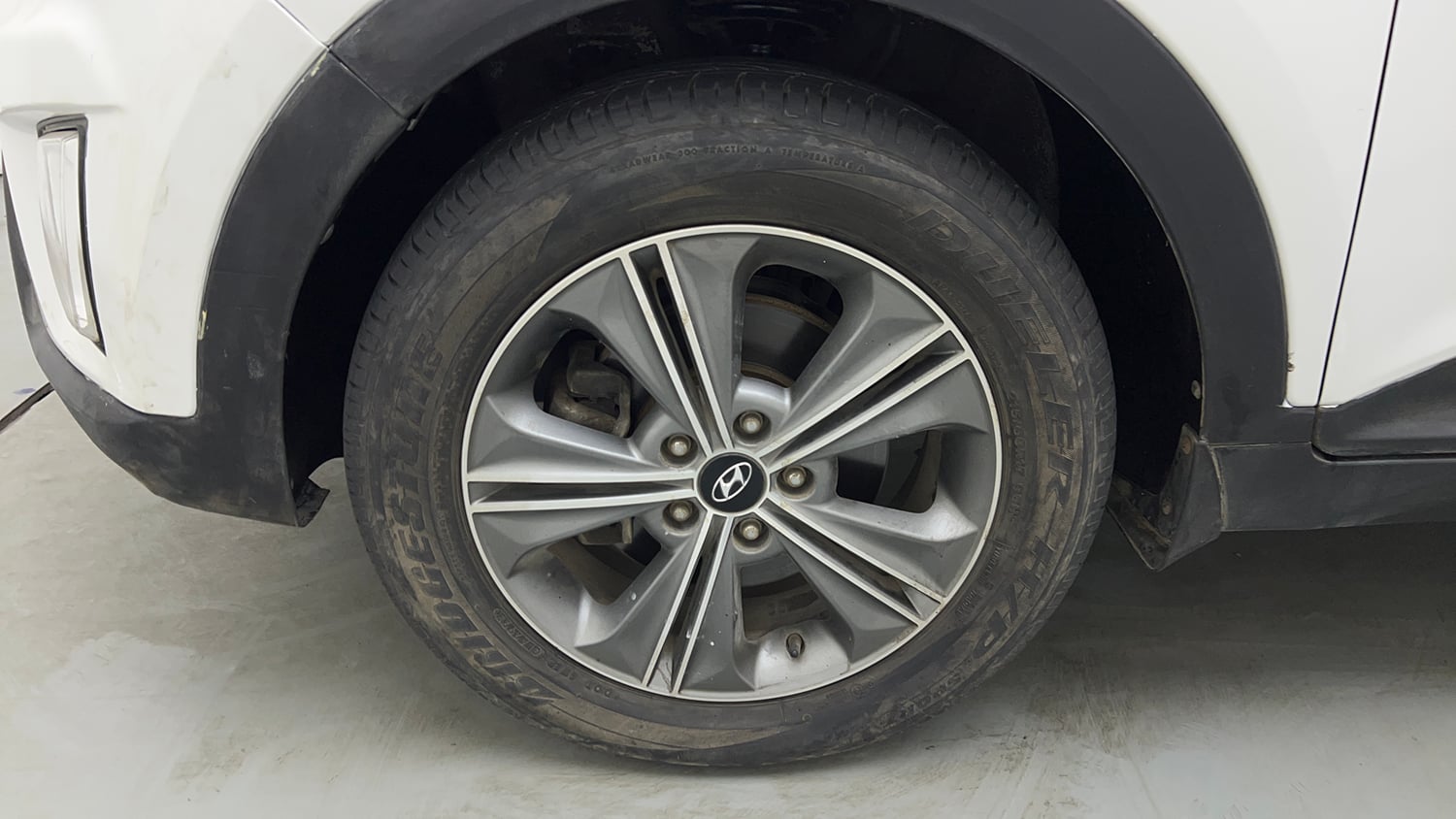 Used 2018 Hyundai Creta SX Plus 1.6 AT Petrol Petrol Automatic tyres LEFT FRONT TYRE RIM VIEW