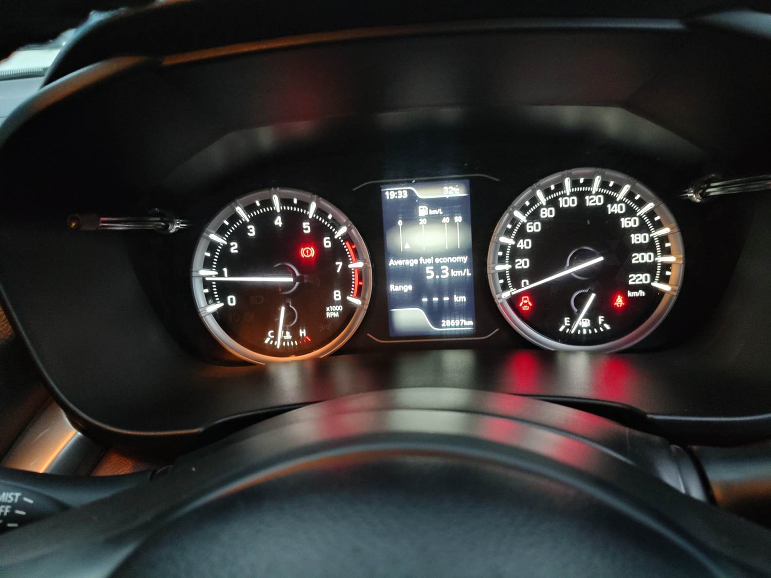 Used 2023 Maruti Suzuki Grand Vitara Zeta Smart Hybrid Petrol Manual interior CLUSTERMETER VIEW