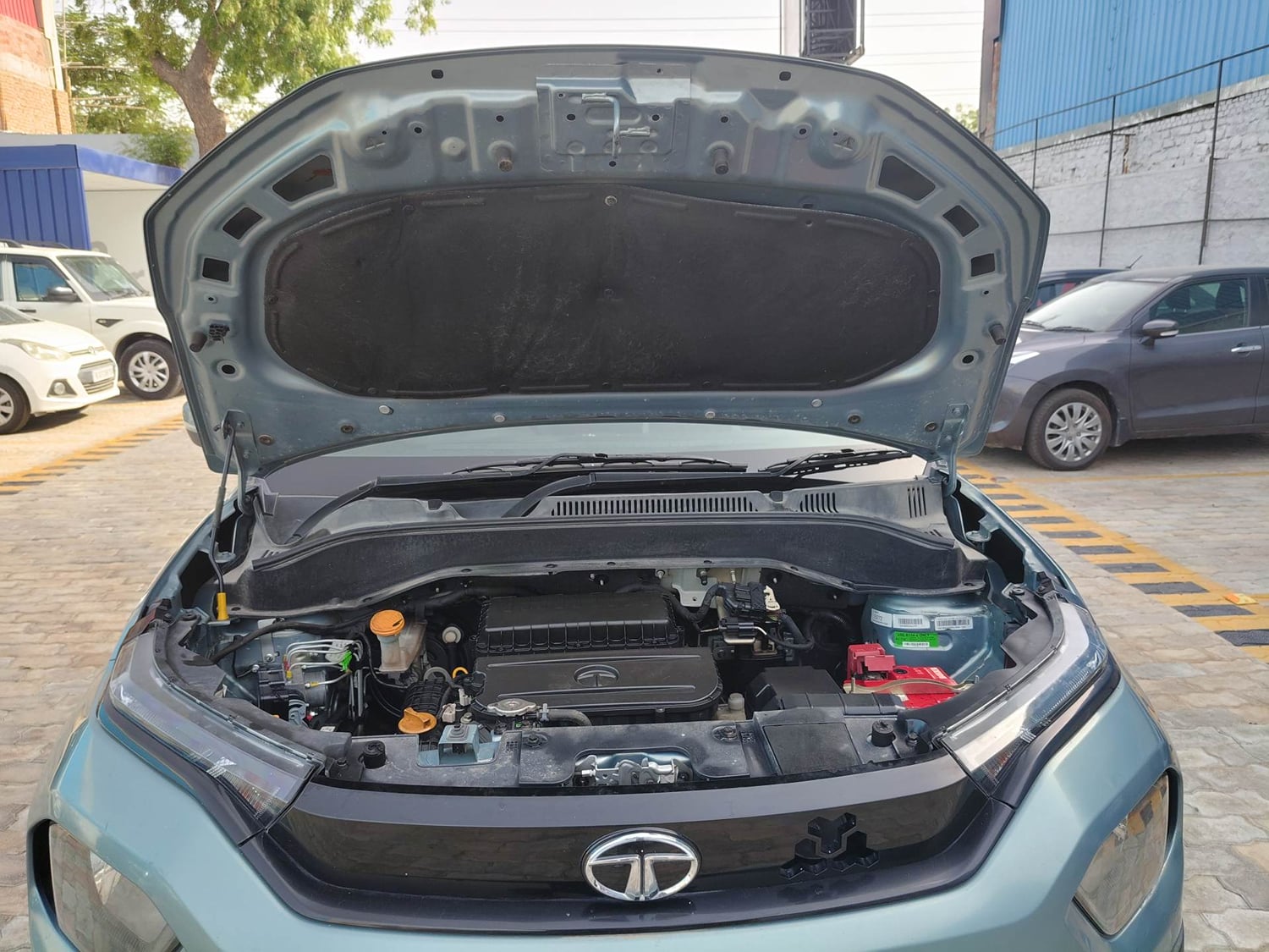Used 2023 Tata Punch Adventure Rhythm Pack AMT Petrol Automatic engine ENGINE & BONNET OPEN FRONT VIEW