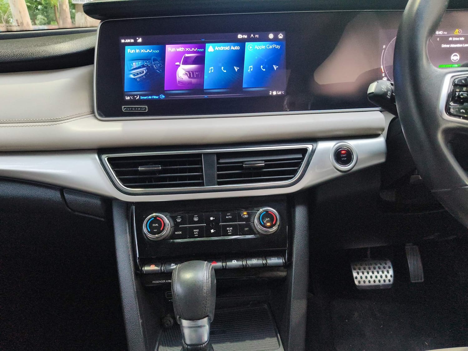 Used 2022 Mahindra XUV700 AX 7 Diesel AT AWD Luxury Pack 7 STR Diesel Automatic interior MUSIC SYSTEM & AC CONTROL VIEW