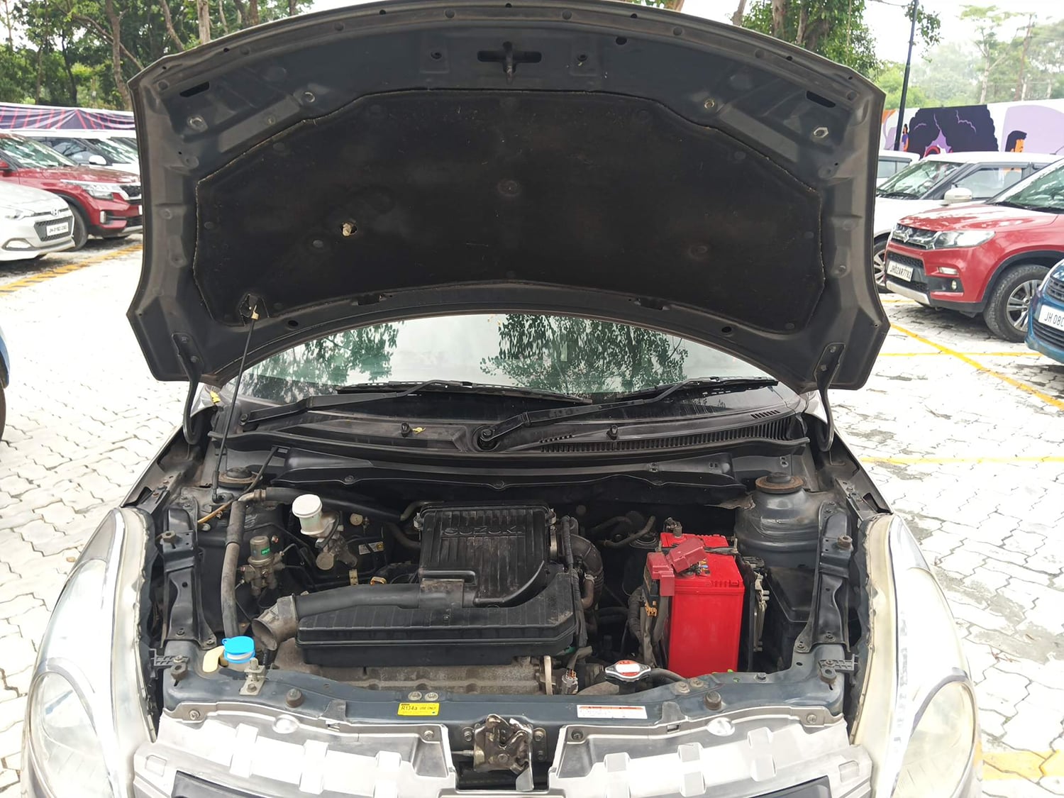 Used 2014 Maruti Suzuki Swift VXi Petrol Manual engine ENGINE & BONNET OPEN FRONT VIEW